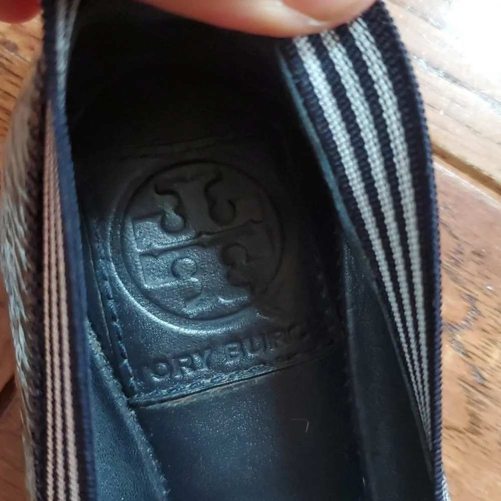 Tory Burch Caroline 2 Blue Patent Ballet Flats